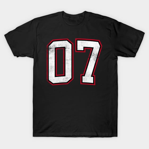 Number Seven 7 T-Shirt by cowyark rubbark